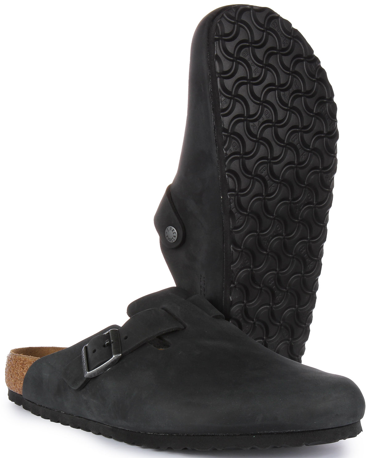 Birkenstock Boston Clogs | Black genuine leather for Men and Women