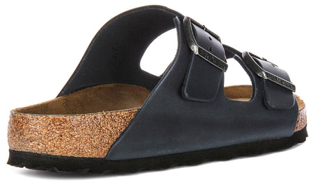Birkenstock Arizona Sandals | Blue genuine leather - Soft Footbed for Men and Women - Regular Fit