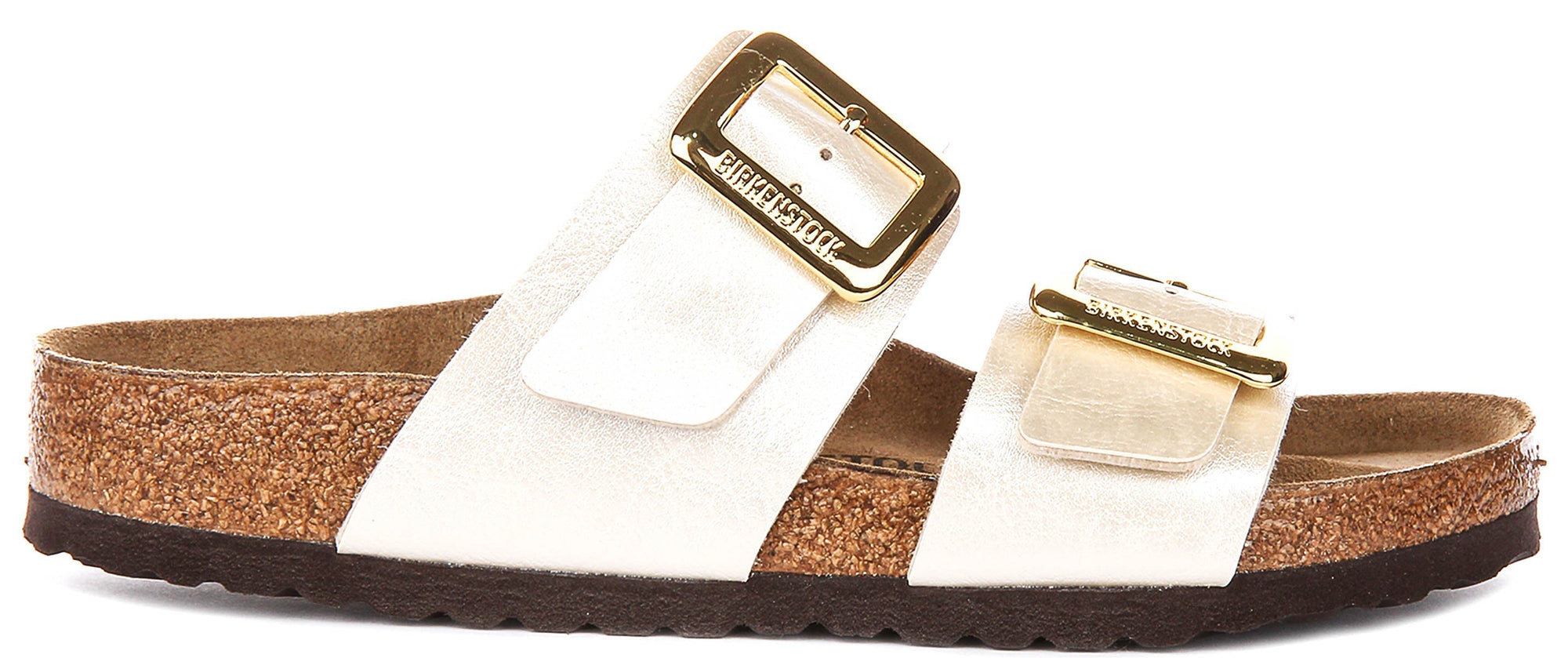 Birkenstock Sydney Cushion Clogs | Pearl White Birko-Flor for Women - Regular Fit