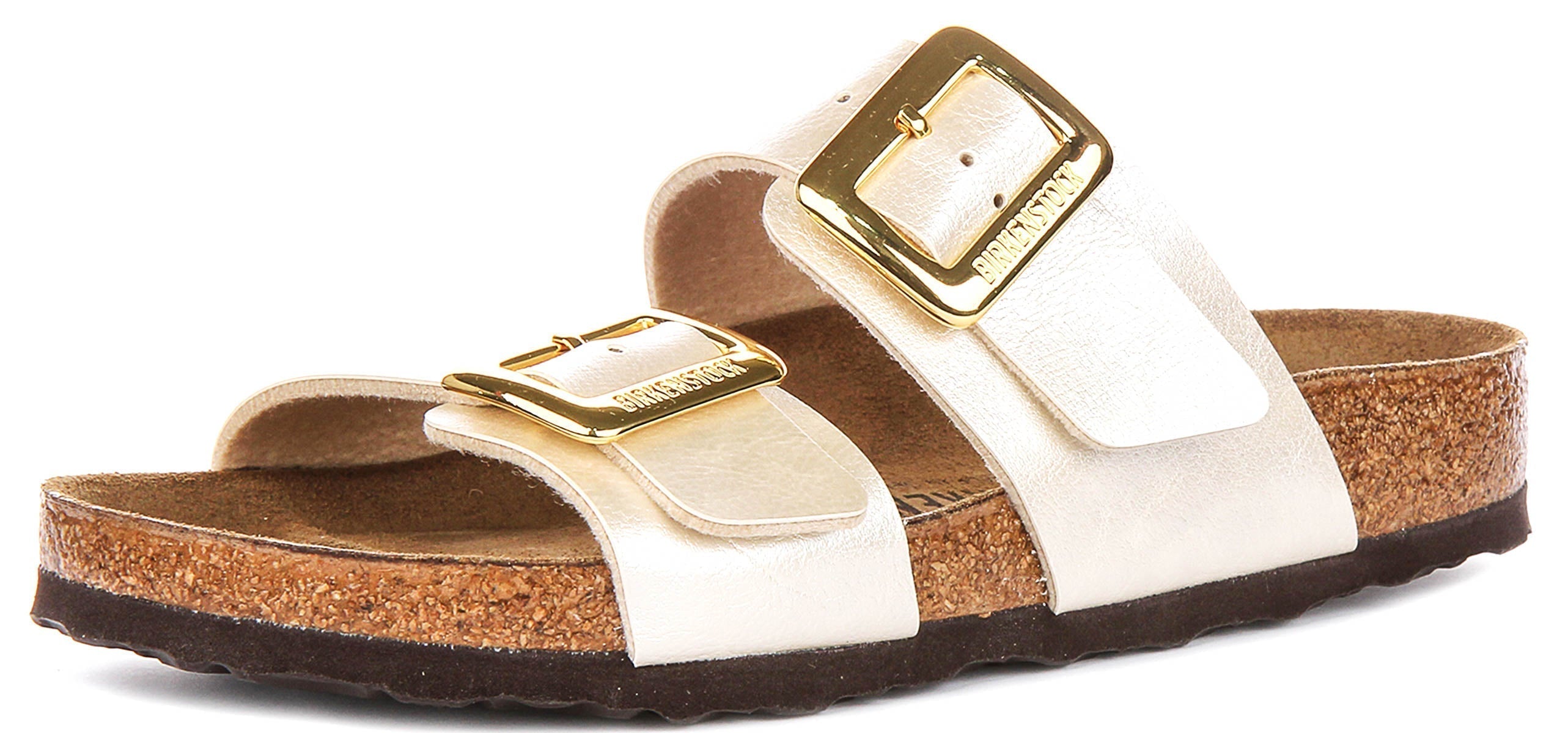 Birkenstock Sydney Cushion Clogs | Pearl White Birko-Flor for Women - Regular Fit