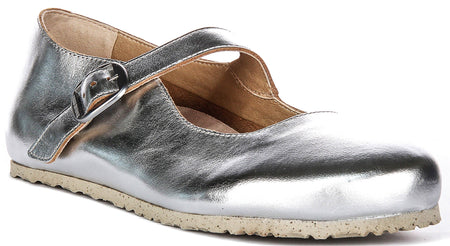 Birkenstock Tracy Shoes | Silver signature Birkenstock upper material for Men and Women