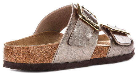 Birkenstock Sydney Cushion Clogs | Taupe suede leather for Women - Regular Fit